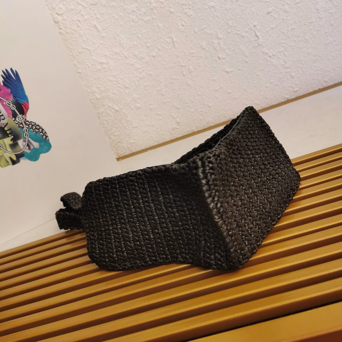 Prada Small Crochet Tote in Black Raffia-effect Yarn - Image 10