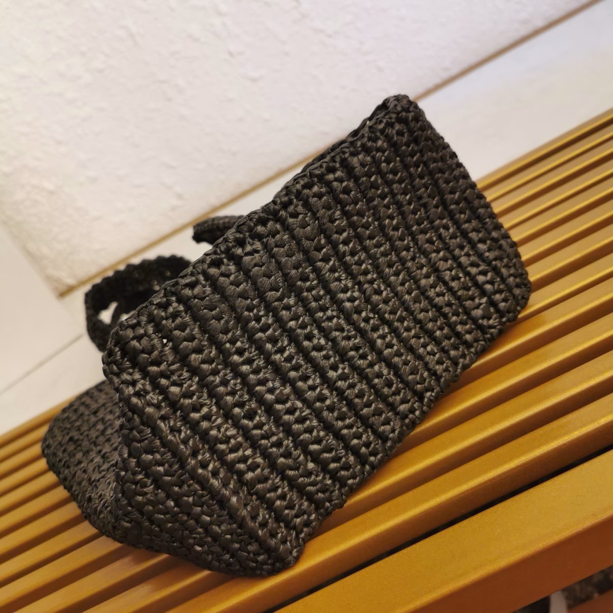Prada Small Crochet Tote in Black Raffia-effect Yarn - Image 4