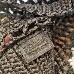Prada Small Crochet Tote in Black Raffia-effect Yarn - Image 5