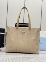 Prada Large Tote Bag in Beige Lambskin - Image 10
