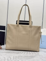 Prada Large Tote Bag in Beige Lambskin - Image 5