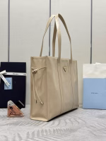 Prada Large Tote Bag in Beige Lambskin - Image 2
