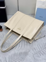 Prada Large Tote Bag in Beige Lambskin - Image 9