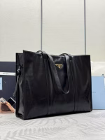 Prada Large Tote Bag in Black Lambskin - Image 9