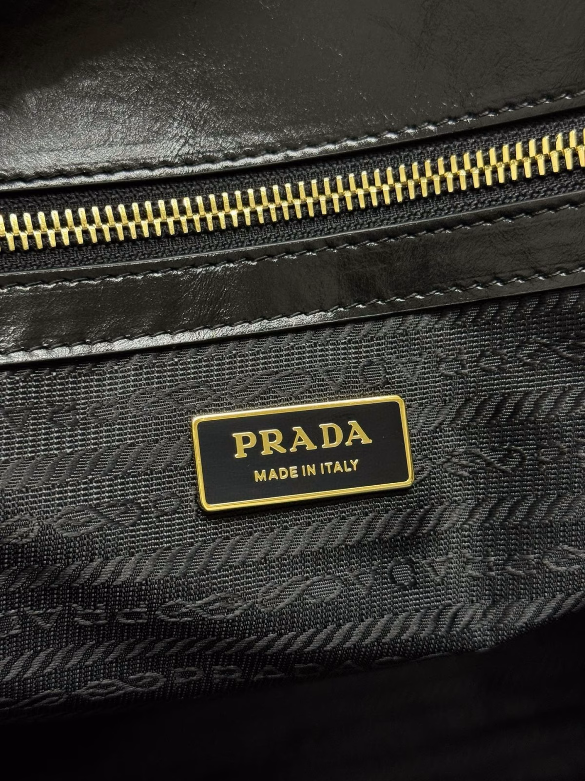 Prada Large Tote Bag in Black Lambskin - Image 4