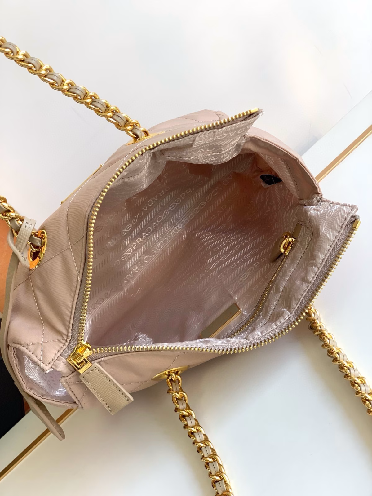 Prada Re-Edition 1995 Tote Bag in Beige Re-Nylon - Image 8