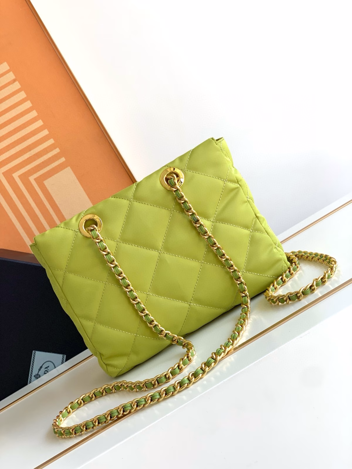 Prada Re-Edition 1995 Tote Bag in Lime Green Re-Nylon - Image 6