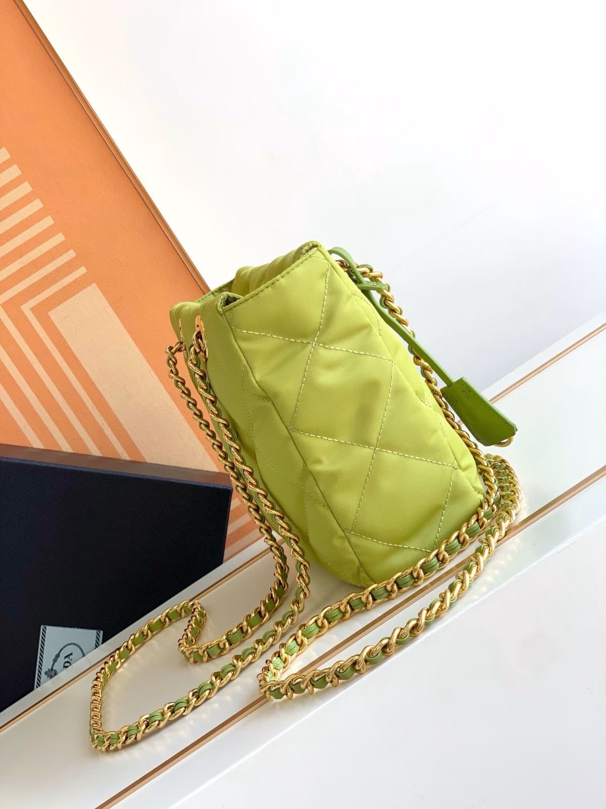 Prada Re-Edition 1995 Tote Bag in Lime Green Re-Nylon - Image 8