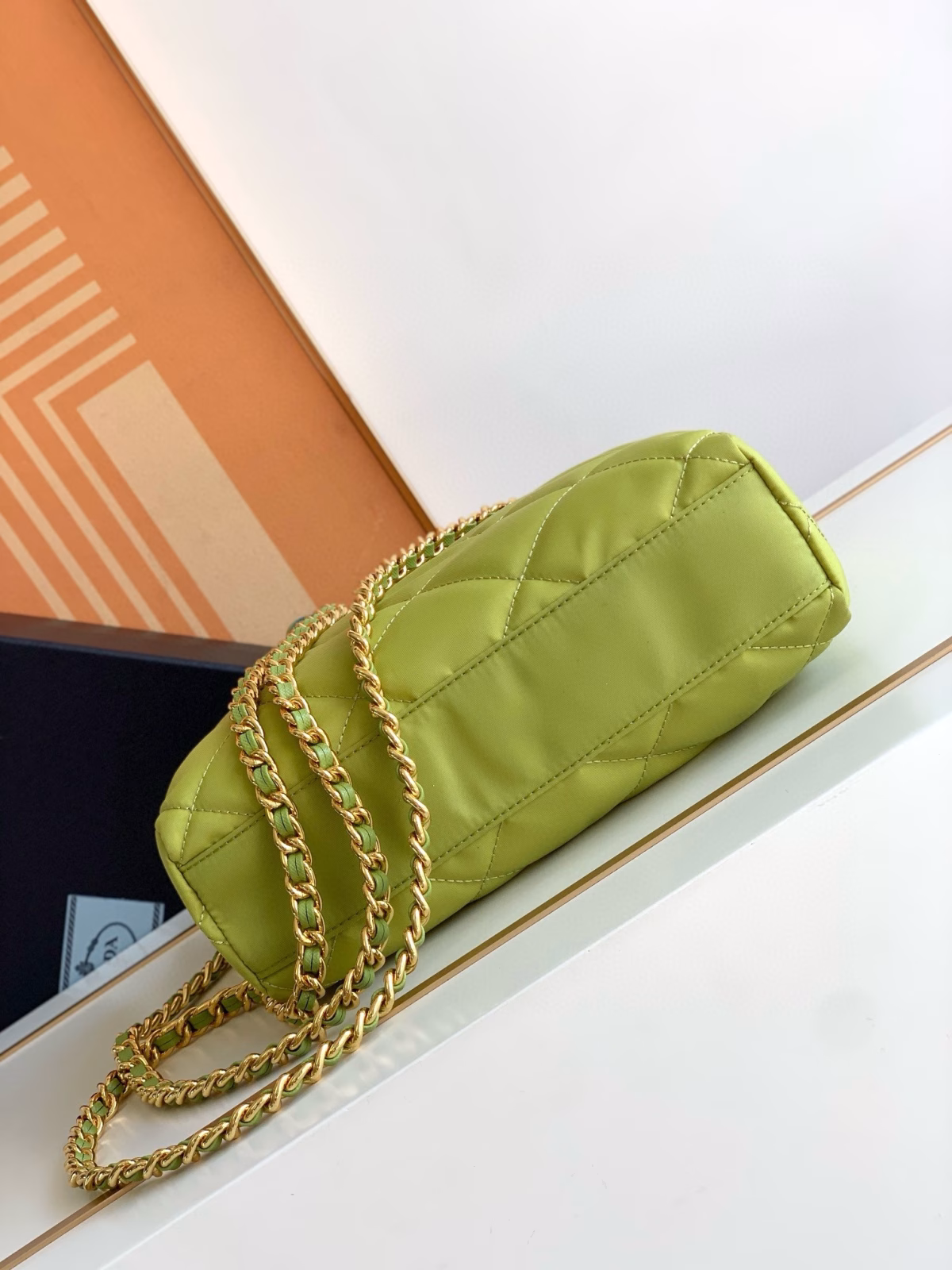 Prada Re-Edition 1995 Tote Bag in Lime Green Re-Nylon - Image 9