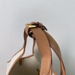 Prada Large Tote Bag in Linen Blend and Leather - Image 8