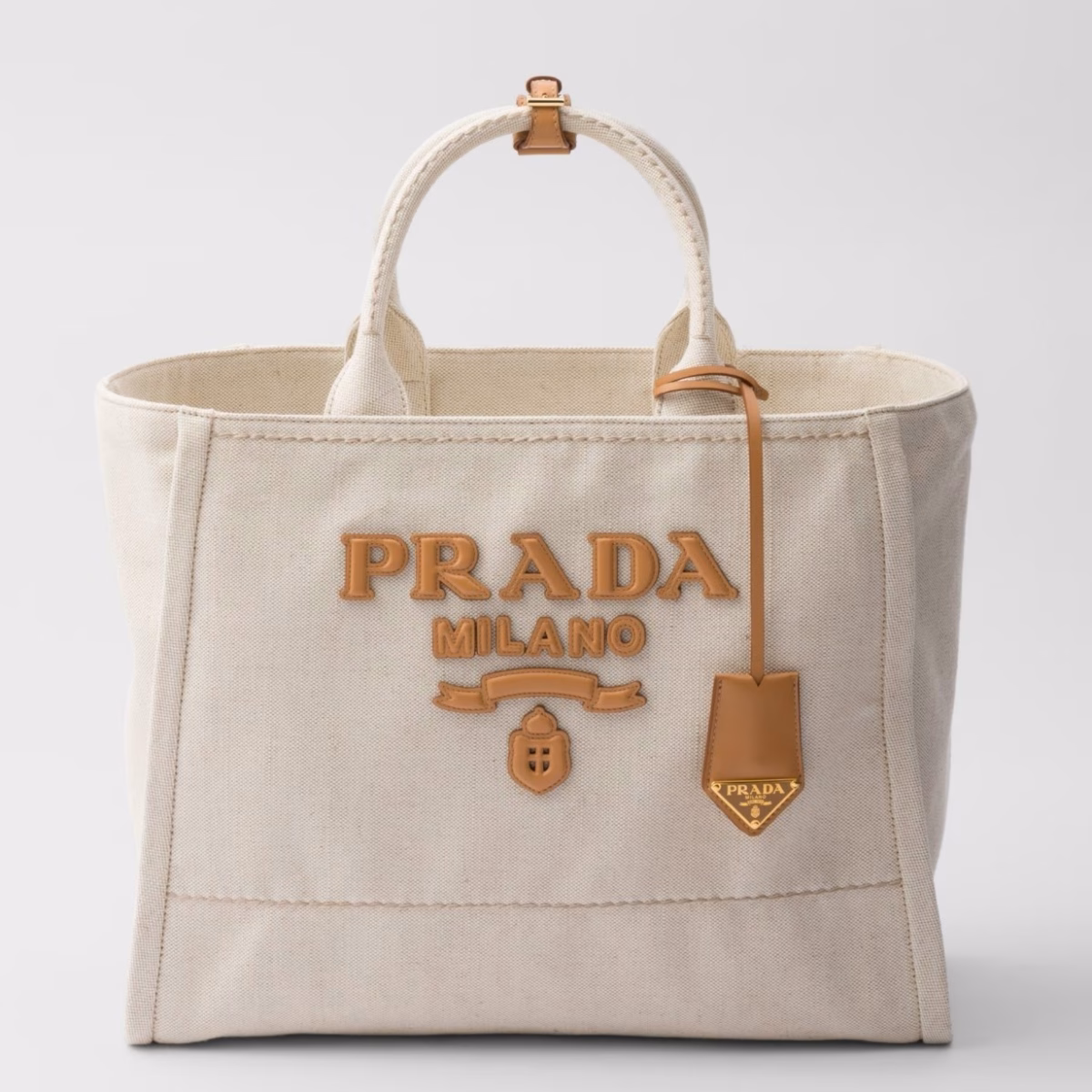 Prada Large Blend Tote Bag in Linen - Image 1