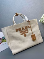 Prada Large Blend Tote Bag in Linen - Image 4