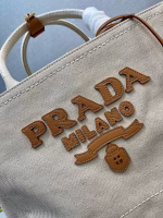 Prada Large Blend Tote Bag in Linen - Image 8