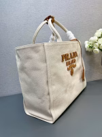 Prada Large Blend Tote Bag in Linen - Image 7