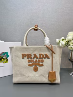 Prada Medium Blend Tote Bag in Linen - Image 2