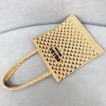 Prada Crochet Tote Bag in Beige Raffia-effect Yarn - Image 4