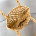 Prada Crochet Tote Bag in Beige Raffia-effect Yarn - Image 8