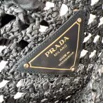 Prada Crochet Tote Bag in Black Raffia-effect Yarn - Image 8