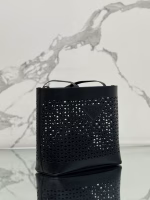 Prada Large Tote Bag in Black Perforated Leather - Image 10