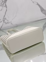 Prada Large Tote Bag in White Perforated Leather - Image 6