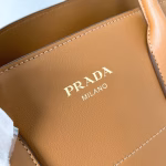 Prada Large Tote Bag in Brown Leather with Buckles - Image 2