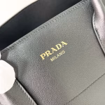 Prada Large Tote Bag in Black Leather with Buckles - Image 3