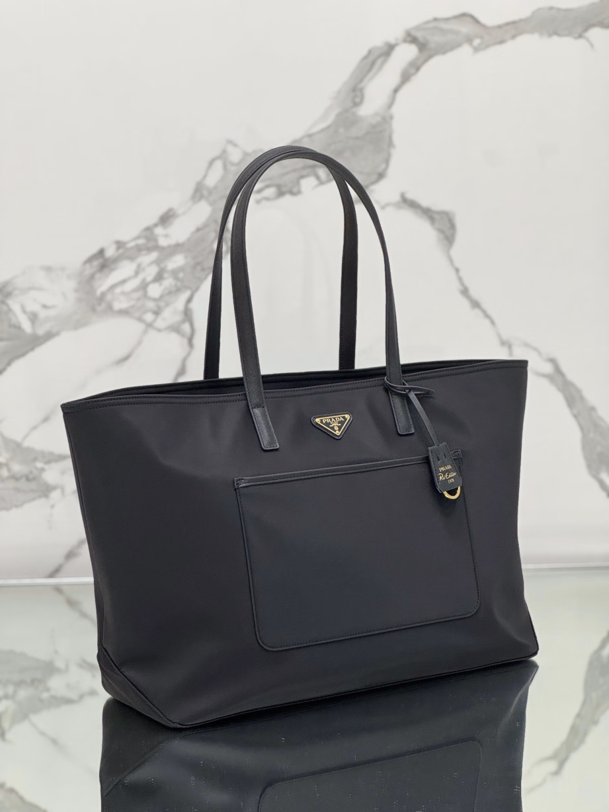 Prada Re-Edition 1978 Large Tote Bag in Black Re-Nylon - Image 6