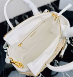 Prada Tote Bag In Wicker and White Canvas - Image 3