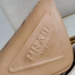 Prada Triangle Shoulder Bag In Beige Leather - Image 3