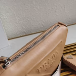 Prada Triangle Shoulder Bag In Beige Leather - Image 8