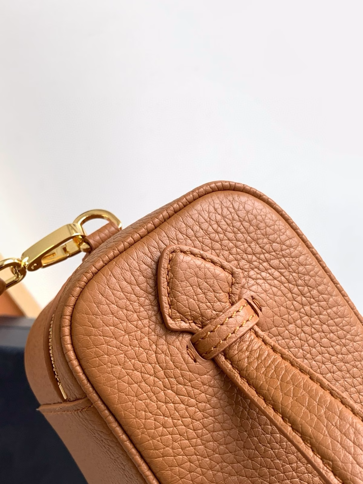 Prada Mini Vanity Bag in Brown Grained Leather - Image 3