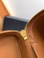 Prada Mini Vanity Bag in Brown Grained Leather - Image 9
