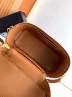 Prada Mini Vanity Bag in Brown Grained Leather - Image 8