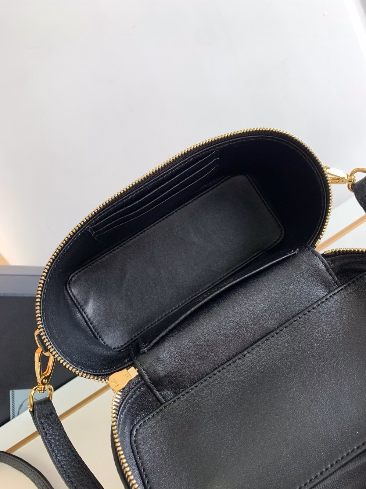Prada Mini Vanity Bag in Black Grained Leather - Image 5