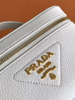 Prada Mini Vanity Bag in White Grained Leather - Image 10
