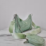 Prada Re-Edition 2005 Bag In Aqua Satin with Crystals - Image 4
