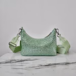 Prada Re-Edition 2005 Bag In Aqua Satin with Crystals - Image 10