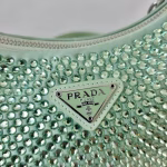 Prada Re-Edition 2005 Bag In Aqua Satin with Crystals - Image 3
