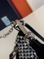 Prada Re-Edition 2005 Bag In Black Satin with Crystals - Image 10