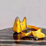 Prada Yellow Nylon Re-Edition 2005 Shoulder Bag - Image 4