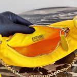 Prada Yellow Nylon Re-Edition 2005 Shoulder Bag - Image 8