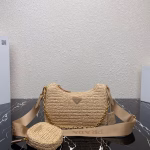 Prada Re-Edition 2005 Shoulder Bag In Beige Raffia - Image 6