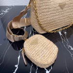 Prada Re-Edition 2005 Shoulder Bag In Beige Raffia - Image 2
