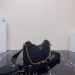 Prada Re-Edition 2005 Shoulder Bag In Black Raffia - Image 8