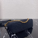 Prada Re-Edition 2005 Shoulder Bag In Black Raffia - Image 9