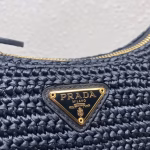 Prada Re-Edition 2005 Shoulder Bag In Black Raffia - Image 10