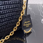 Prada Re-Edition 2005 Shoulder Bag In Black Raffia - Image 3