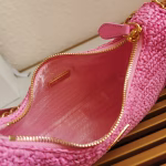Prada Re-Edition 2005 Shoulder Bag In Pink Raffia - Image 5