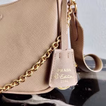 Prada Re-Edition 2005 Shoulder Bag In Beige Saffiano Leather - Image 2