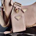 Prada Re-Edition 2005 Shoulder Bag In Beige Saffiano Leather - Image 3